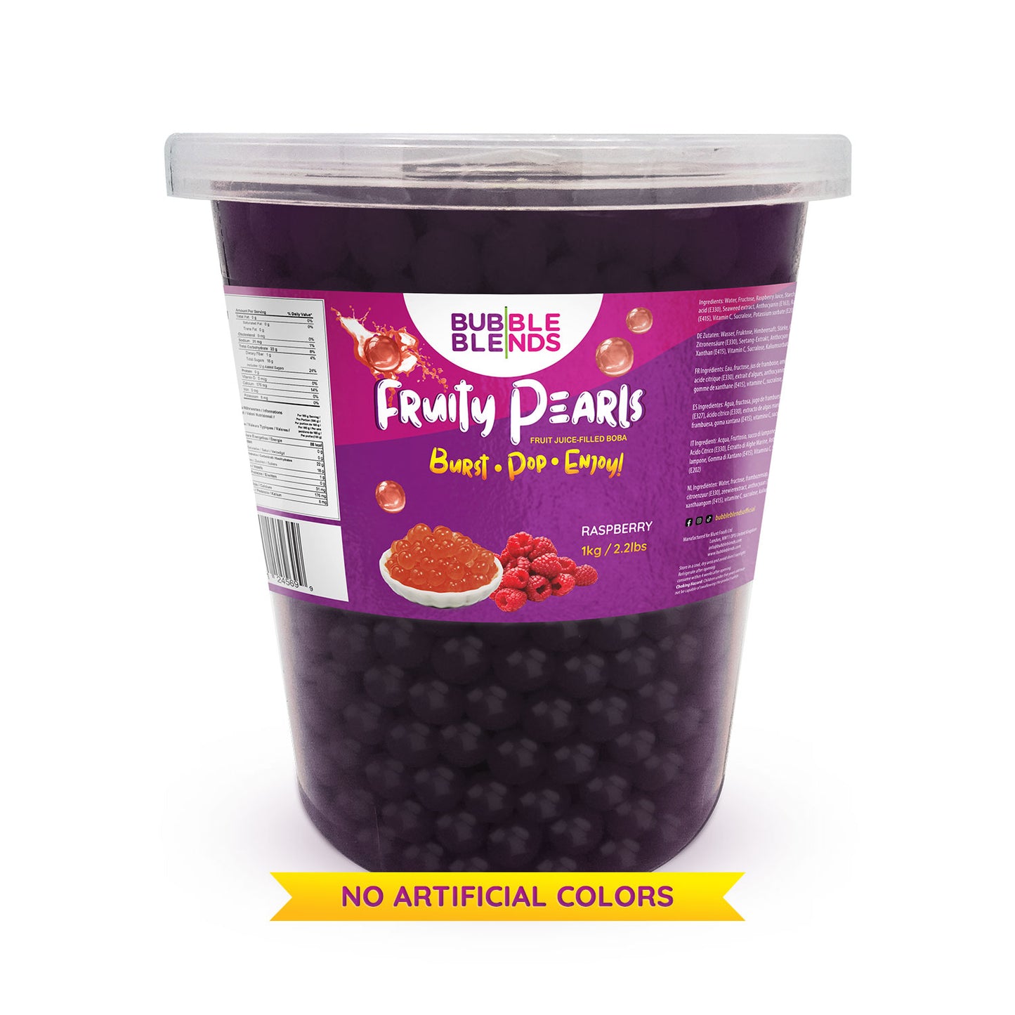 2.2LBS Raspberry Popping Boba Fruit Juice Filled Pearls